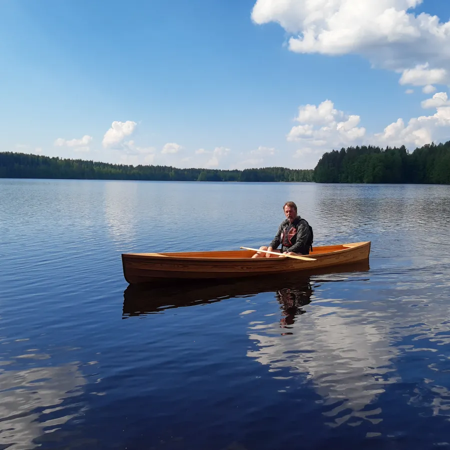 Finnia Canoe in a lake near Ämätsä, Pälkäne