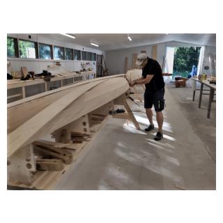 Kai working on his Finnia Canoe