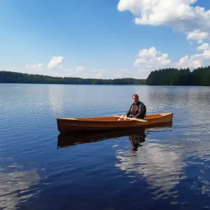 Finnia Canoe in a lake near Ämätsä, Pälkäne